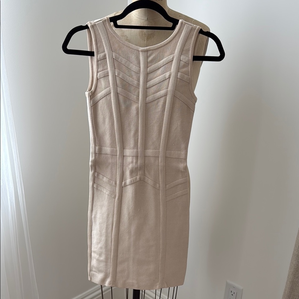 Elegant Cream Sleeveless Dress